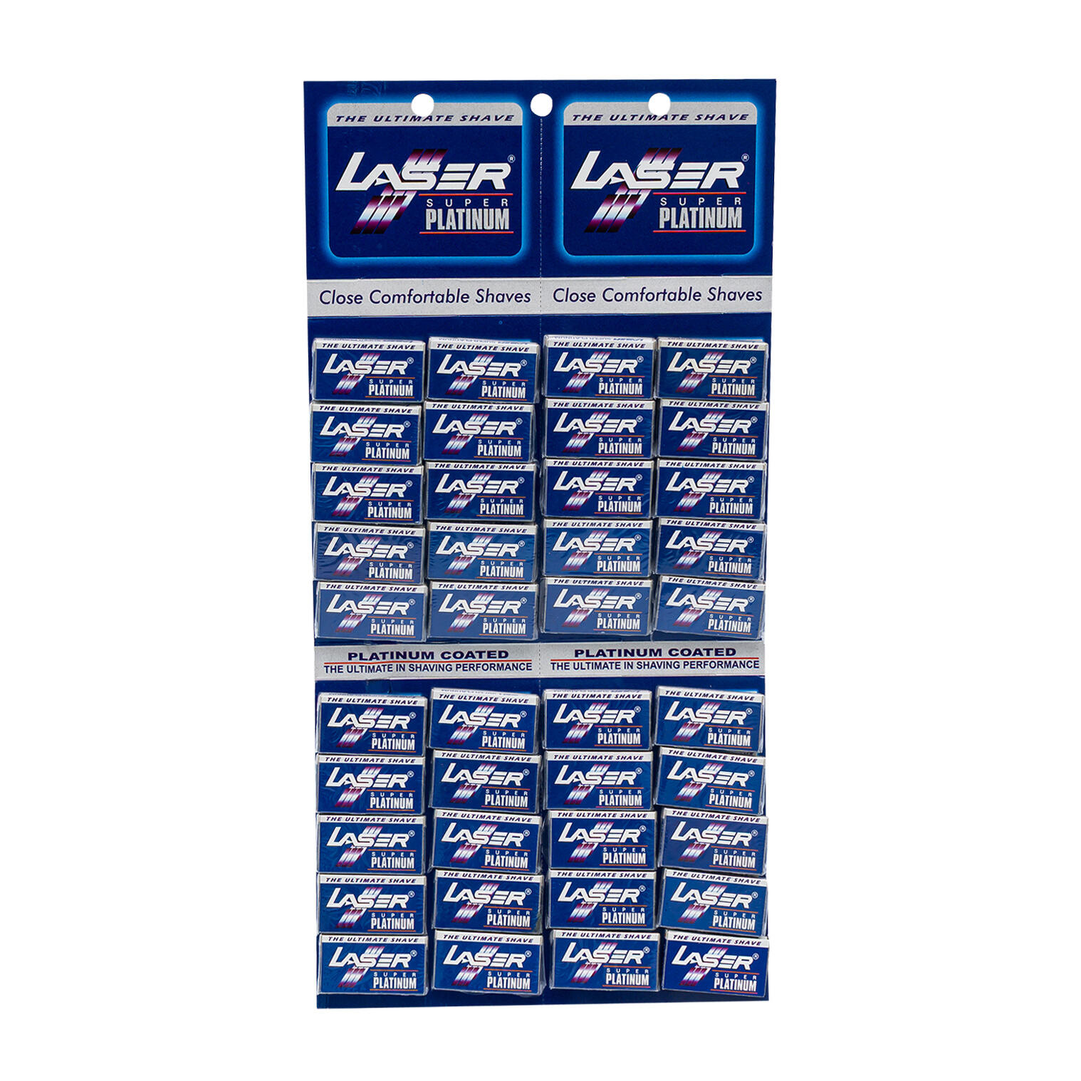 Laser Super Platinum Double Edge Razor Blades,5 Pack, Stainless Steel