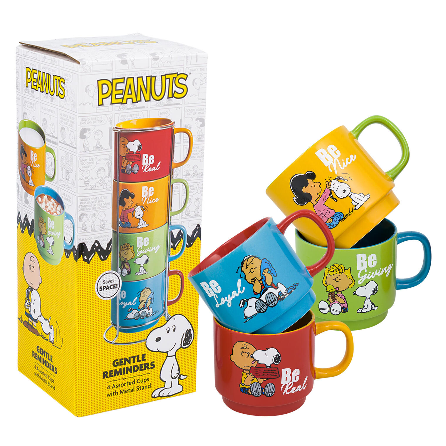Wholesale Gibson Peanuts Gentle Reminders 4 Assorted Cups with