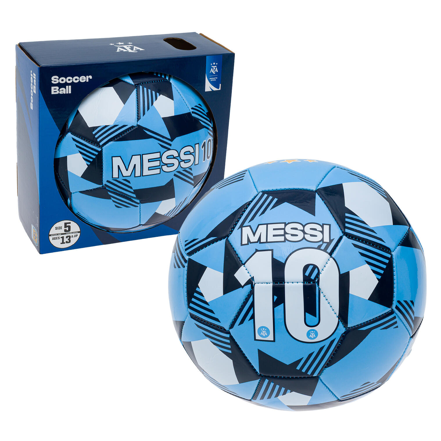 AFA Messi 10 Official Licensed Soccer Ball, Size 5, Blue