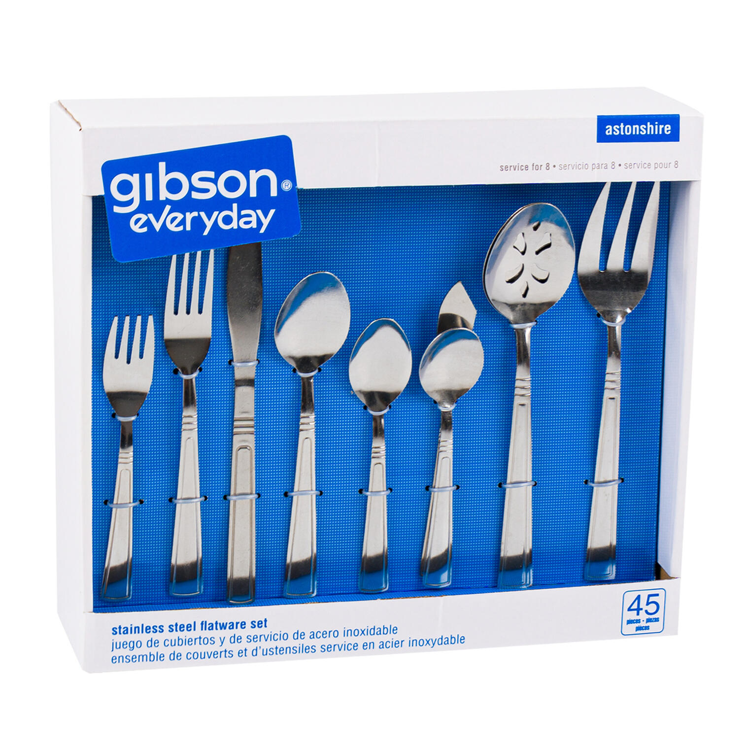 Wholesale Gibson 45pc Stainless Steel Flatware Set