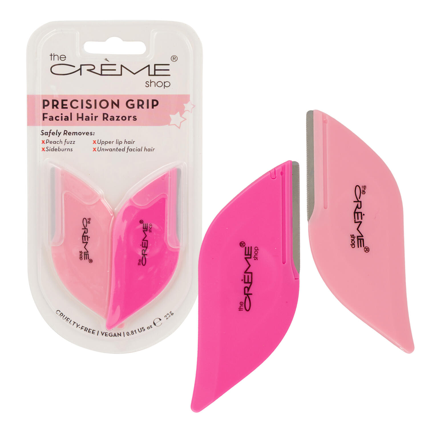 Wholesale The Crème Shop Precision Grip Facial Hair Razors, Set of