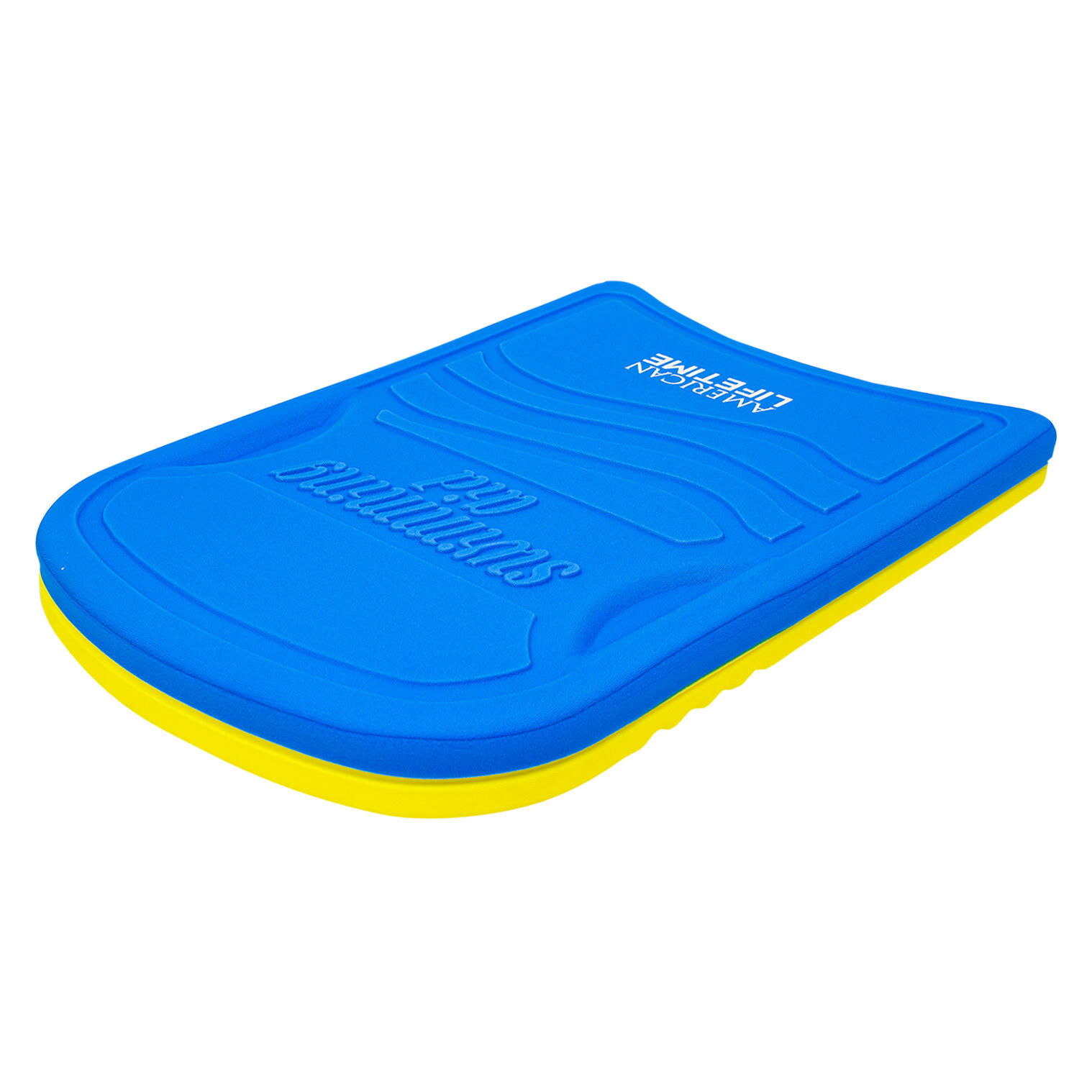 American Lifetime Swimming Aid Kickboard, Blue and Yellow, Groove Grip