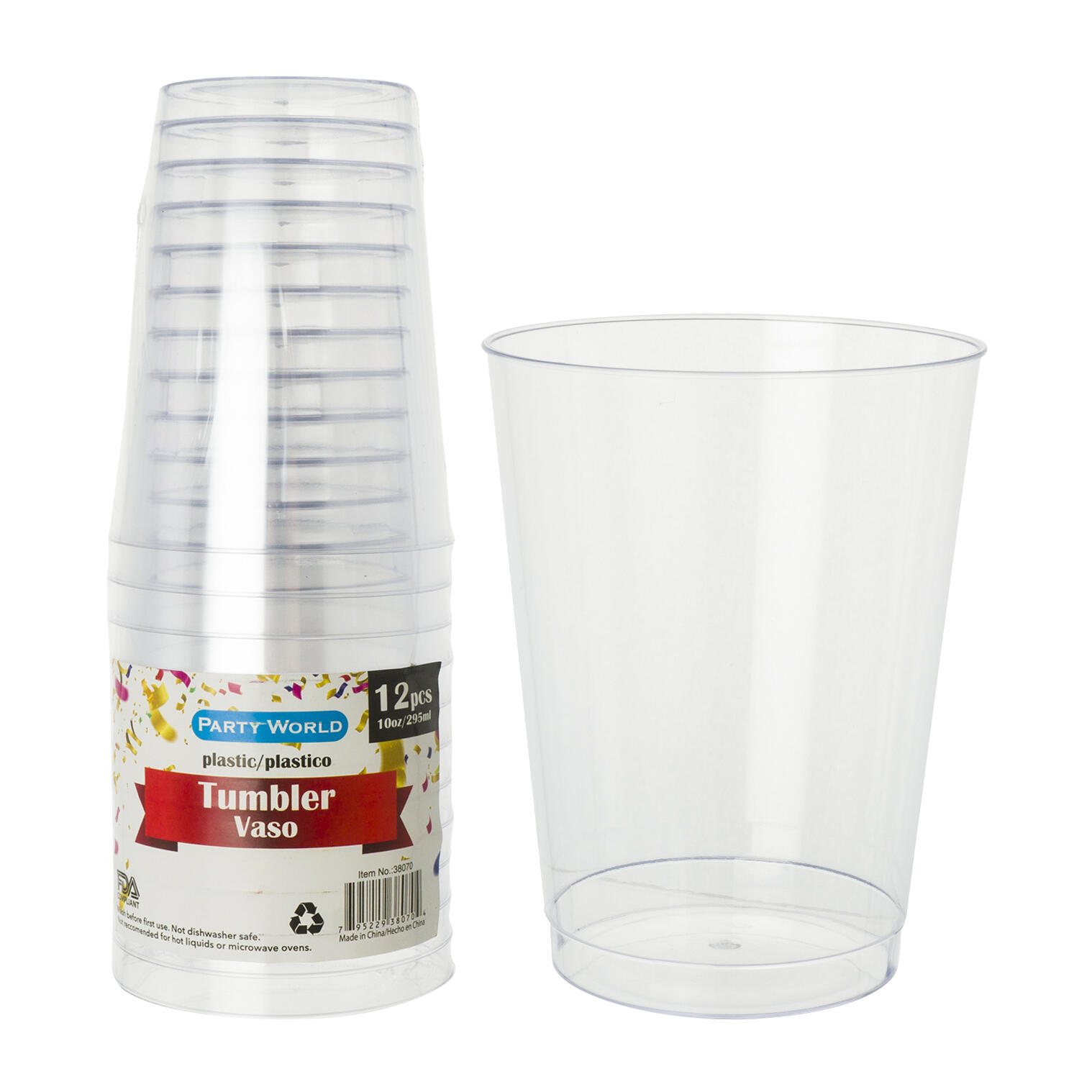 Wholesale 12pk Plastic Clear Tumbler 10oz