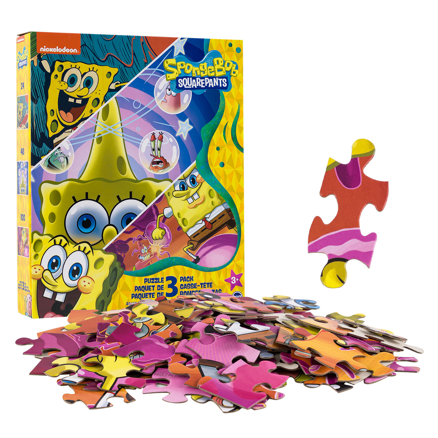 Sure Lox Kids SpongeBob Squarepants 3-in-1 Puzzles
