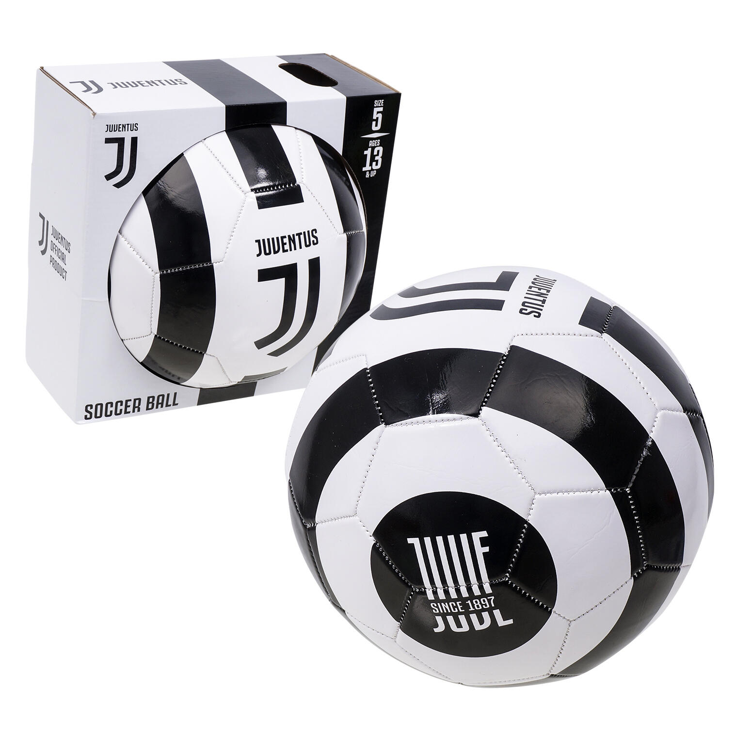 Wholesale Juventus Soccer Ball Size 5 White/ Black WHITE/BLACK