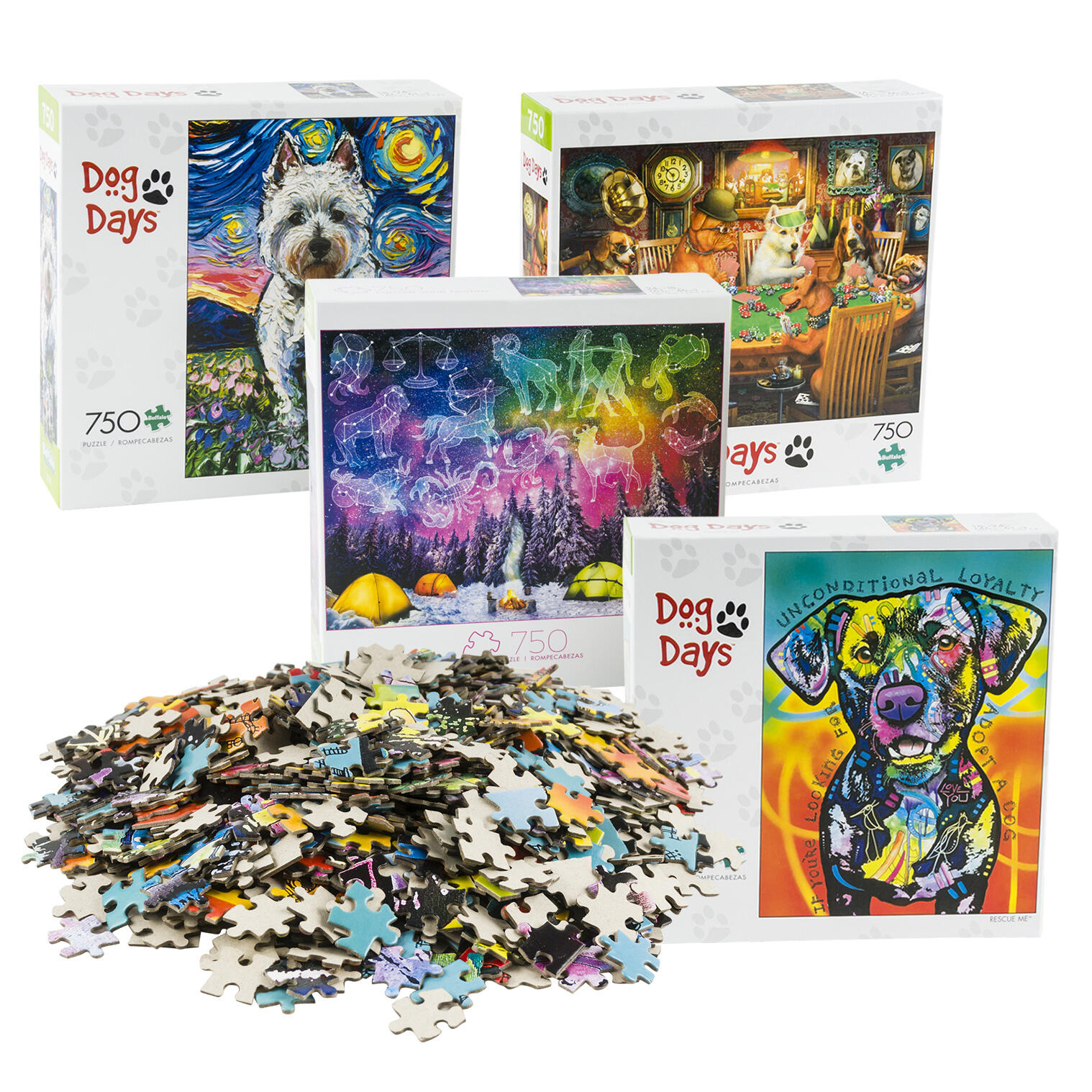 Wholesale 750pc Dog Days Puzzle 4 Assortments