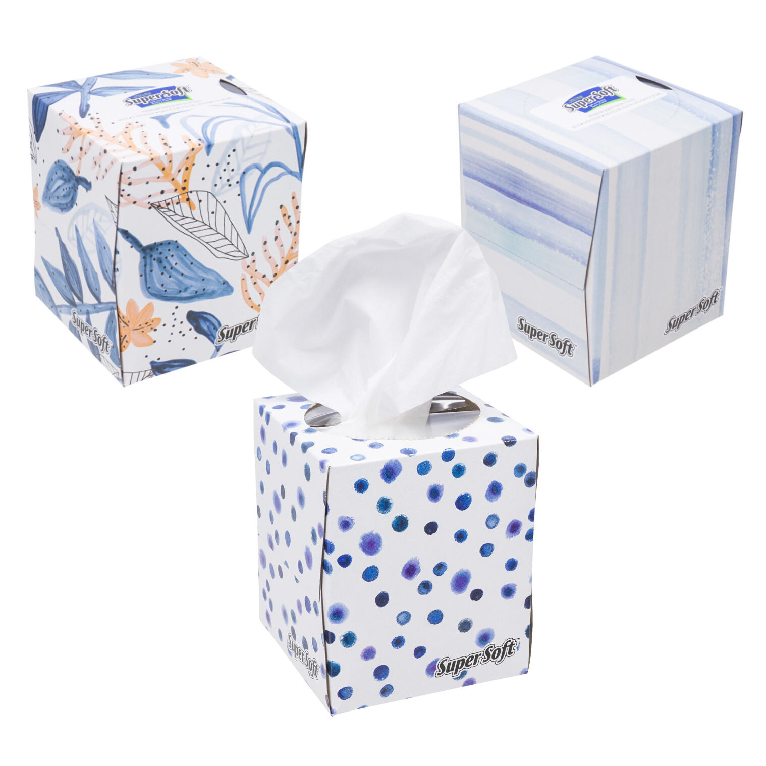 Wholesale 80ct Cubes Supersoft Facial Tissue WHITE