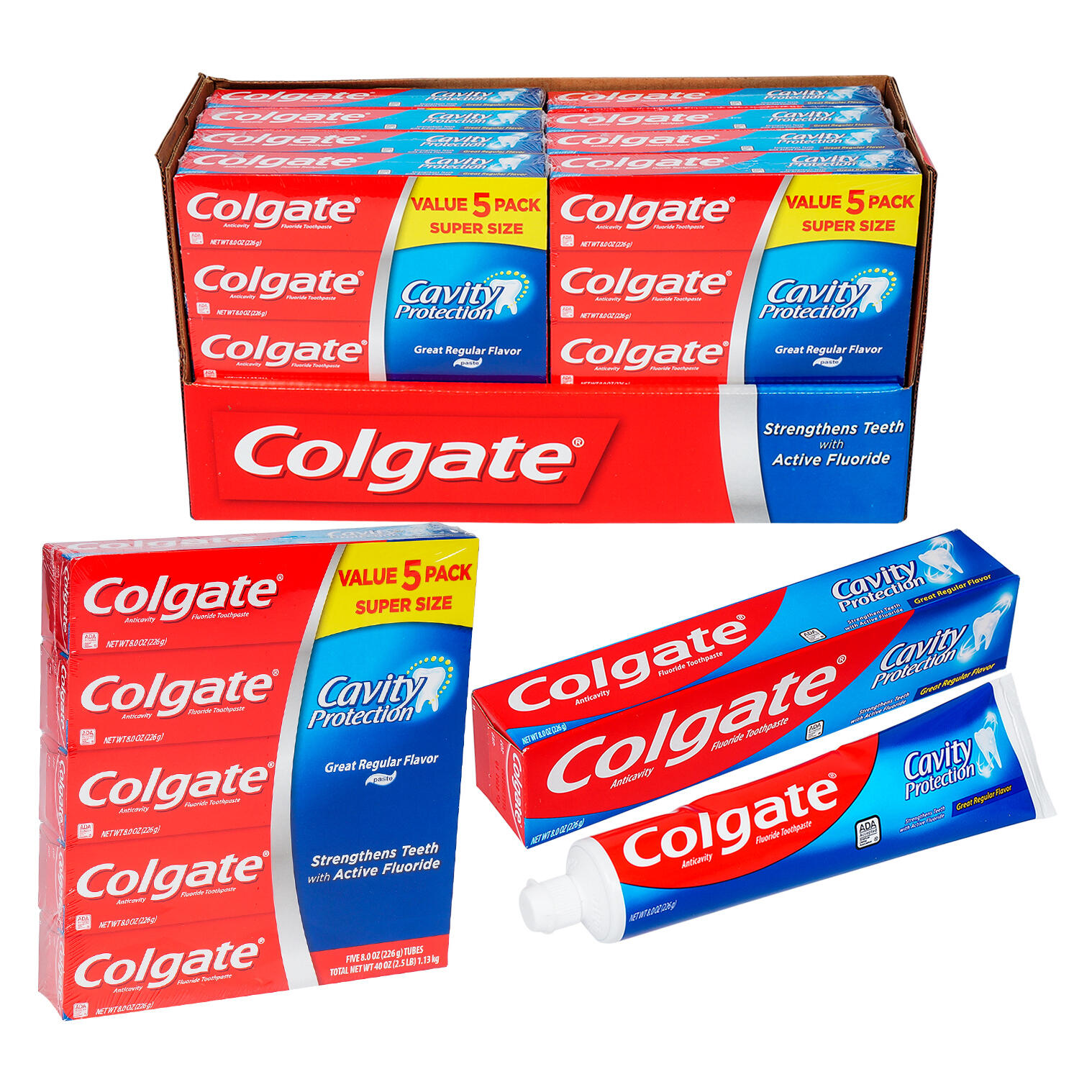5 Pack Colgate Cavity Protection Toothpaste- 8oz