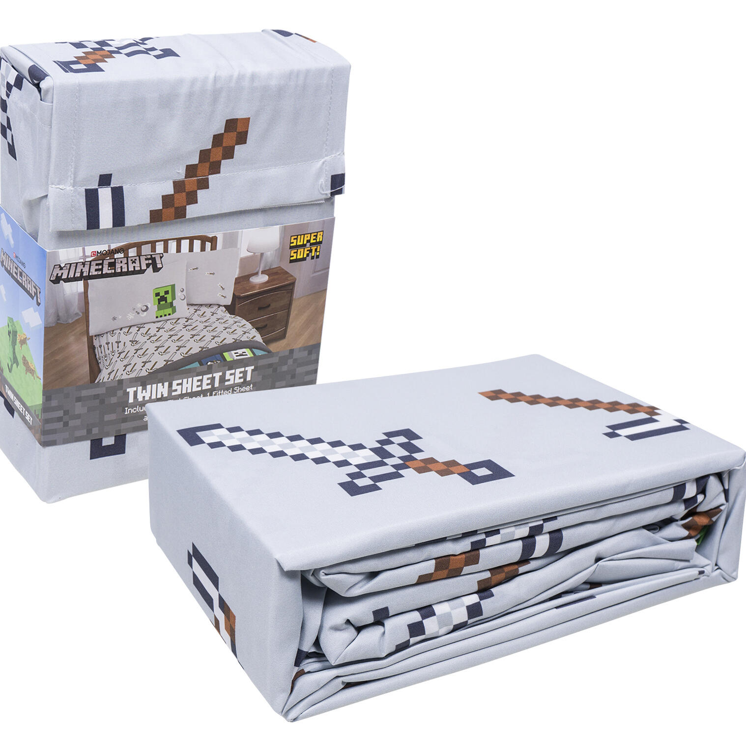 Wholesale SHEET SET,3pc TWIN MINECRAFT MULTICOLOR