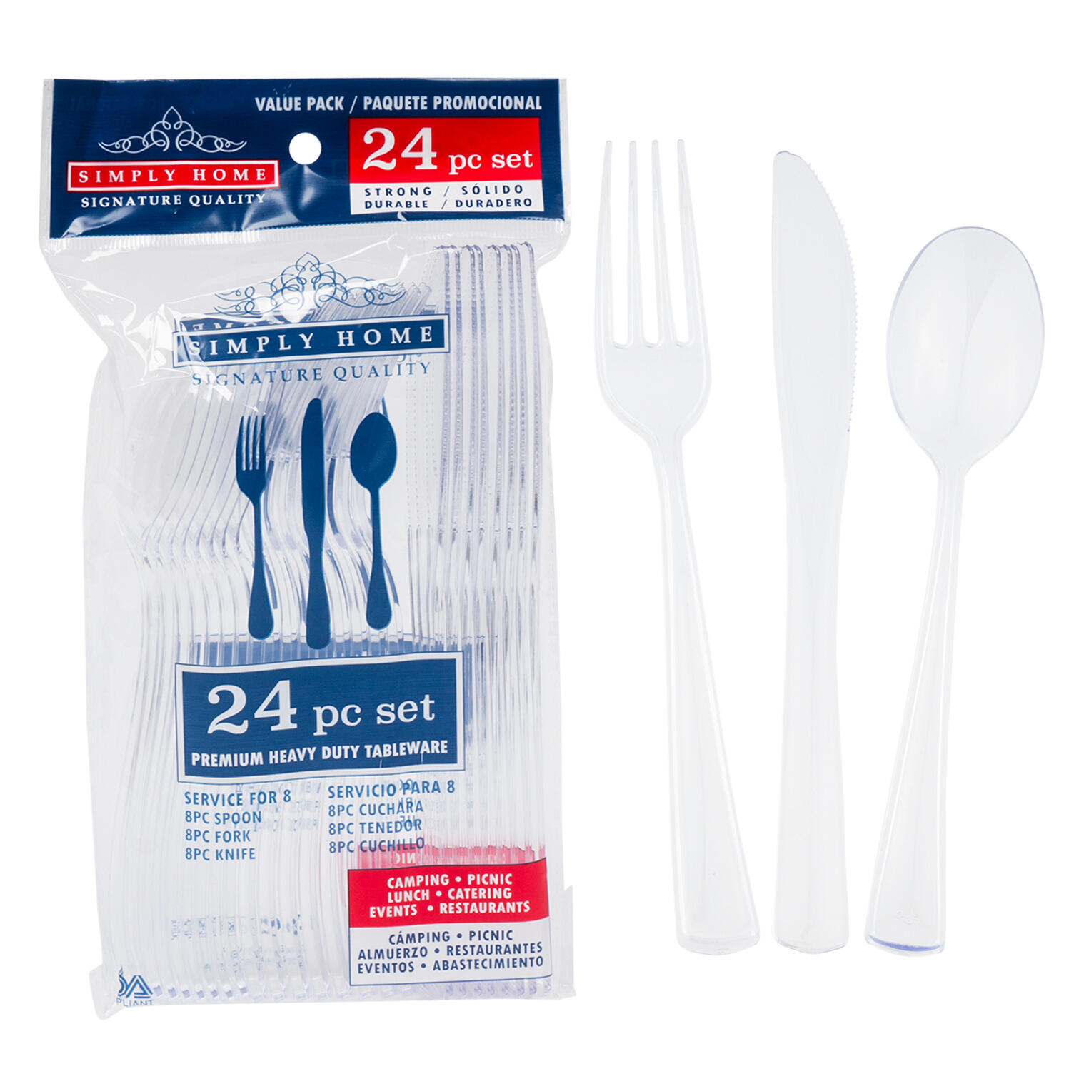 24 Piece Cutlery Set- Clear