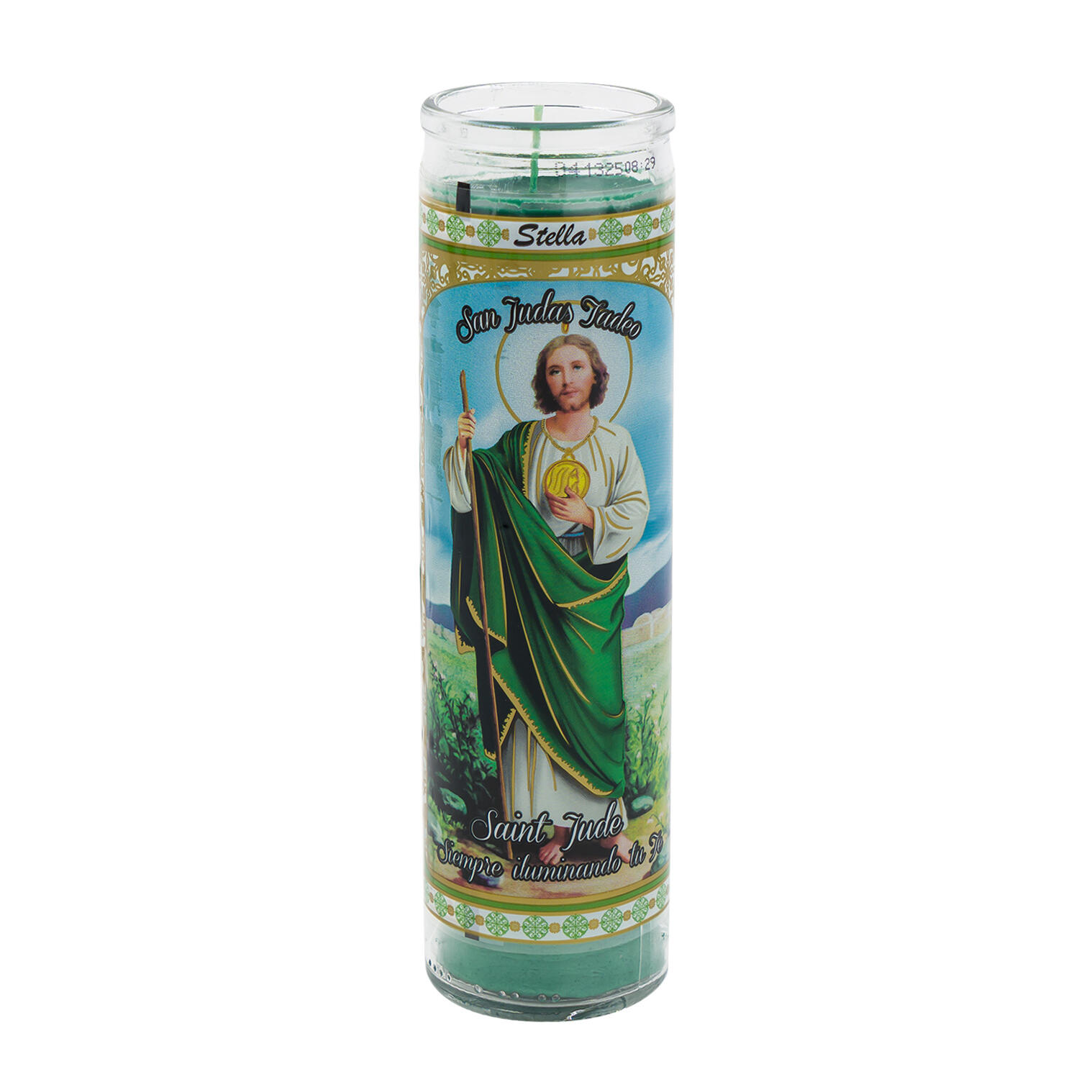 San Judas Tadeo Candle- 8"- Green