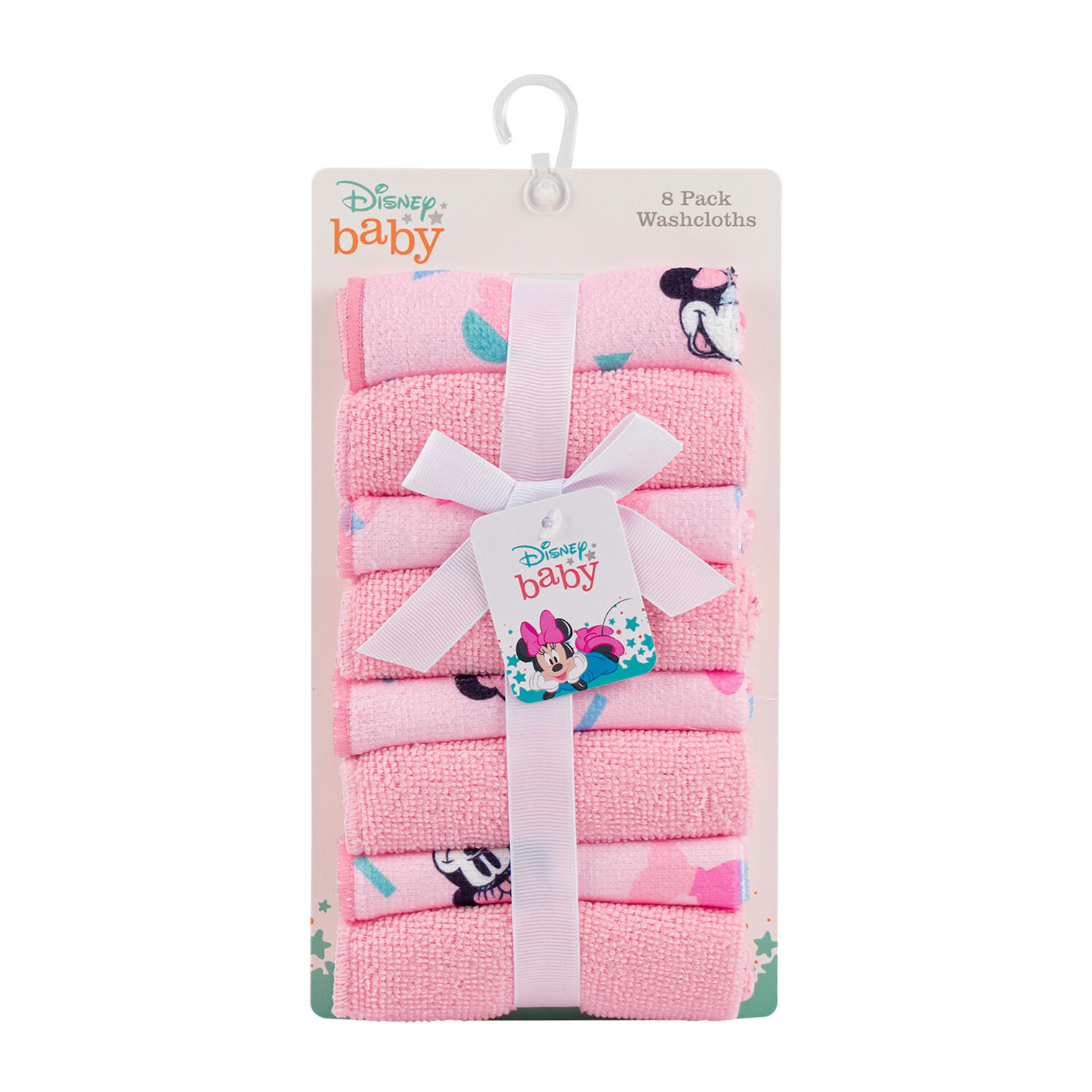 Wholesale Minnie Mouse 8pk Washcloth Set Pink