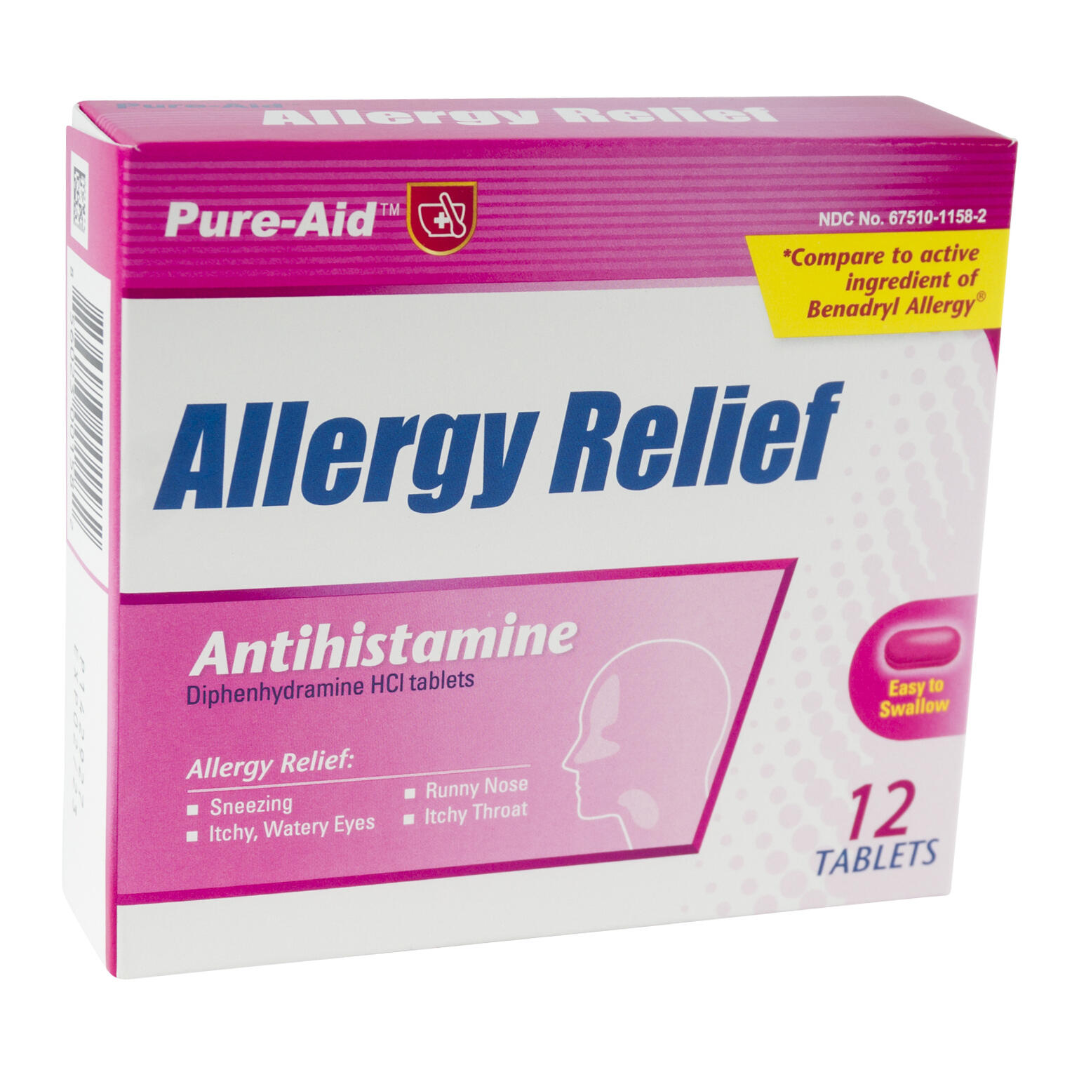 Wholesale 12ct Antihistamine Allergy Relief Tablets