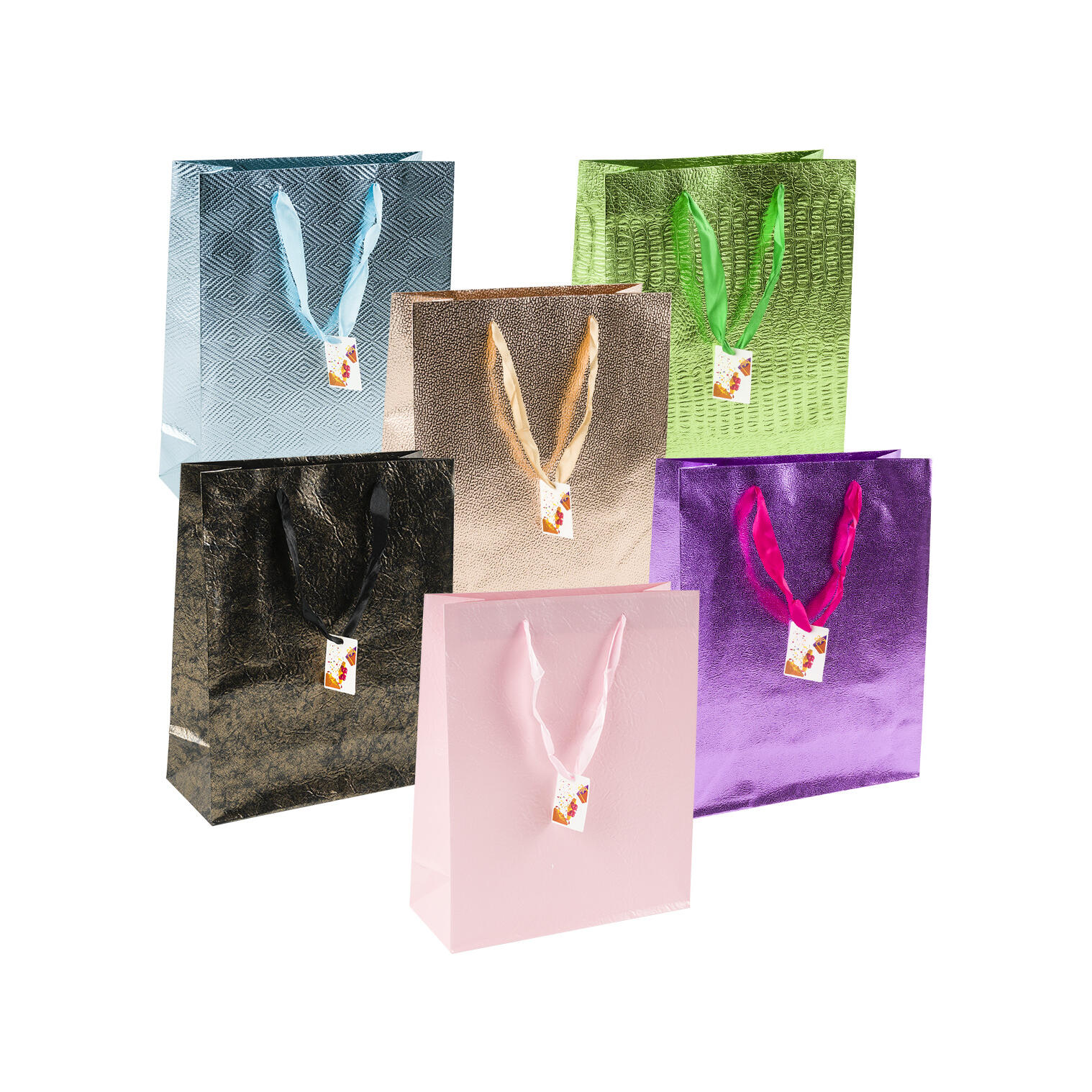 Wholesale Embossed Gift Bag Medium Assorted Colors