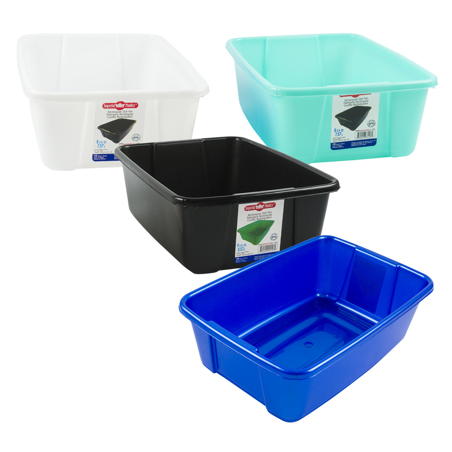 Wholesale Imperial Plastics Dish Pan 9qt 4 Assorted Colors 4 asstd