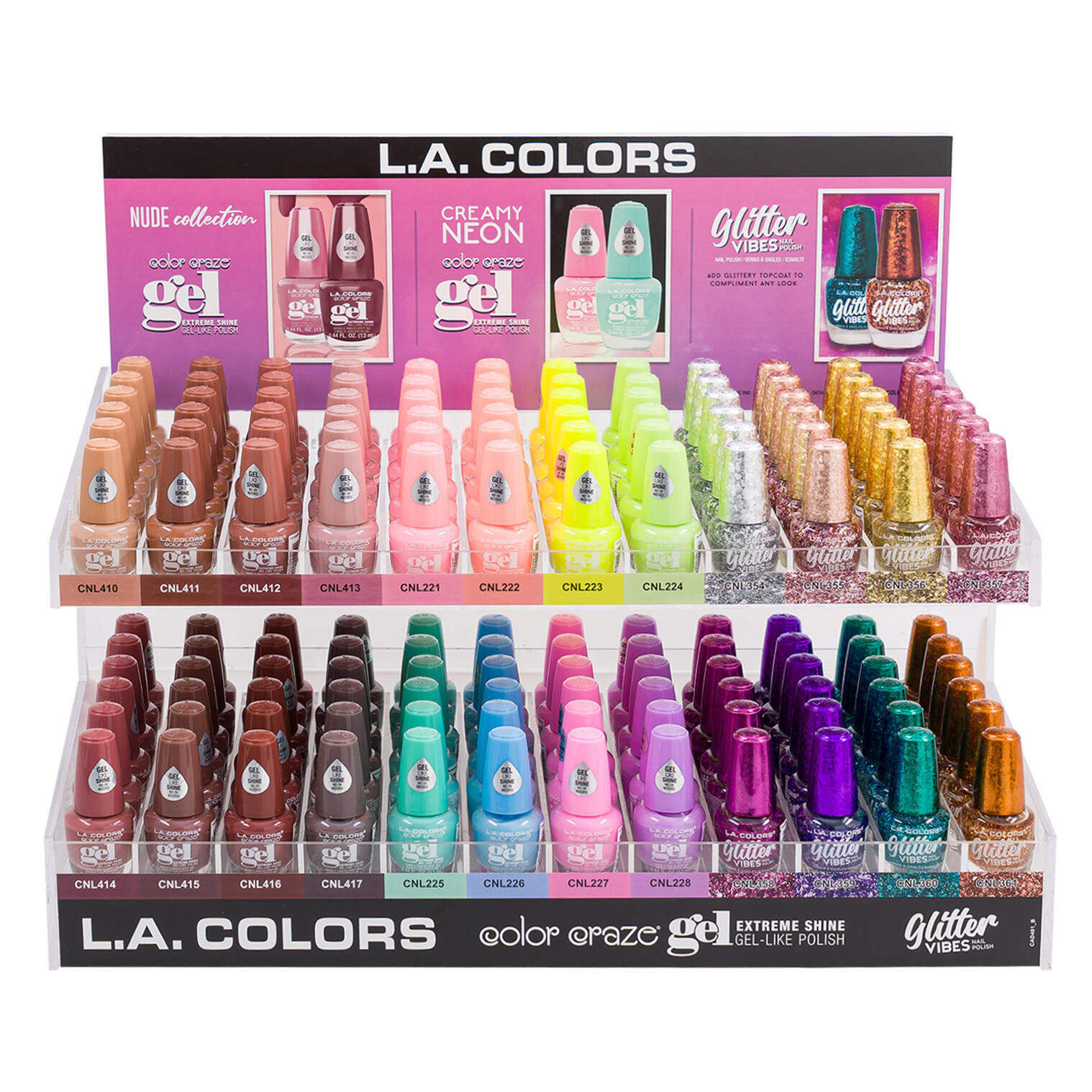 Wholesale Gel and Glitter Nail Polish 44oz Assorted Colors 24asstd