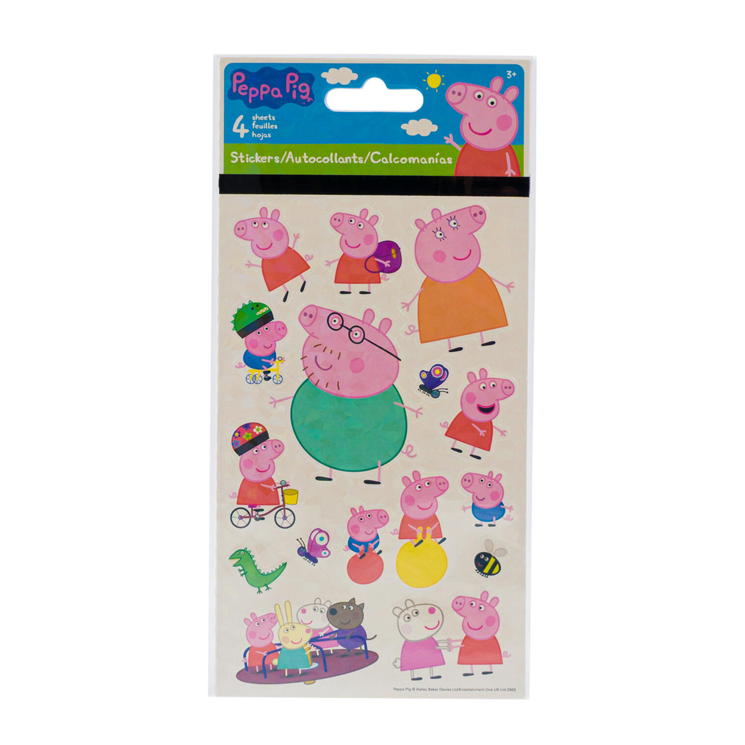 Wholesale 4 Sheet Peppa Pig Stickers MULTICOLOR