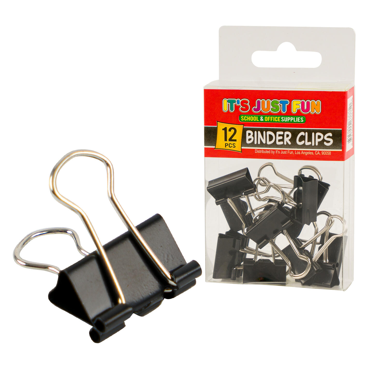 Wholesale 12pc Binder Clips 19mm Black BLACK