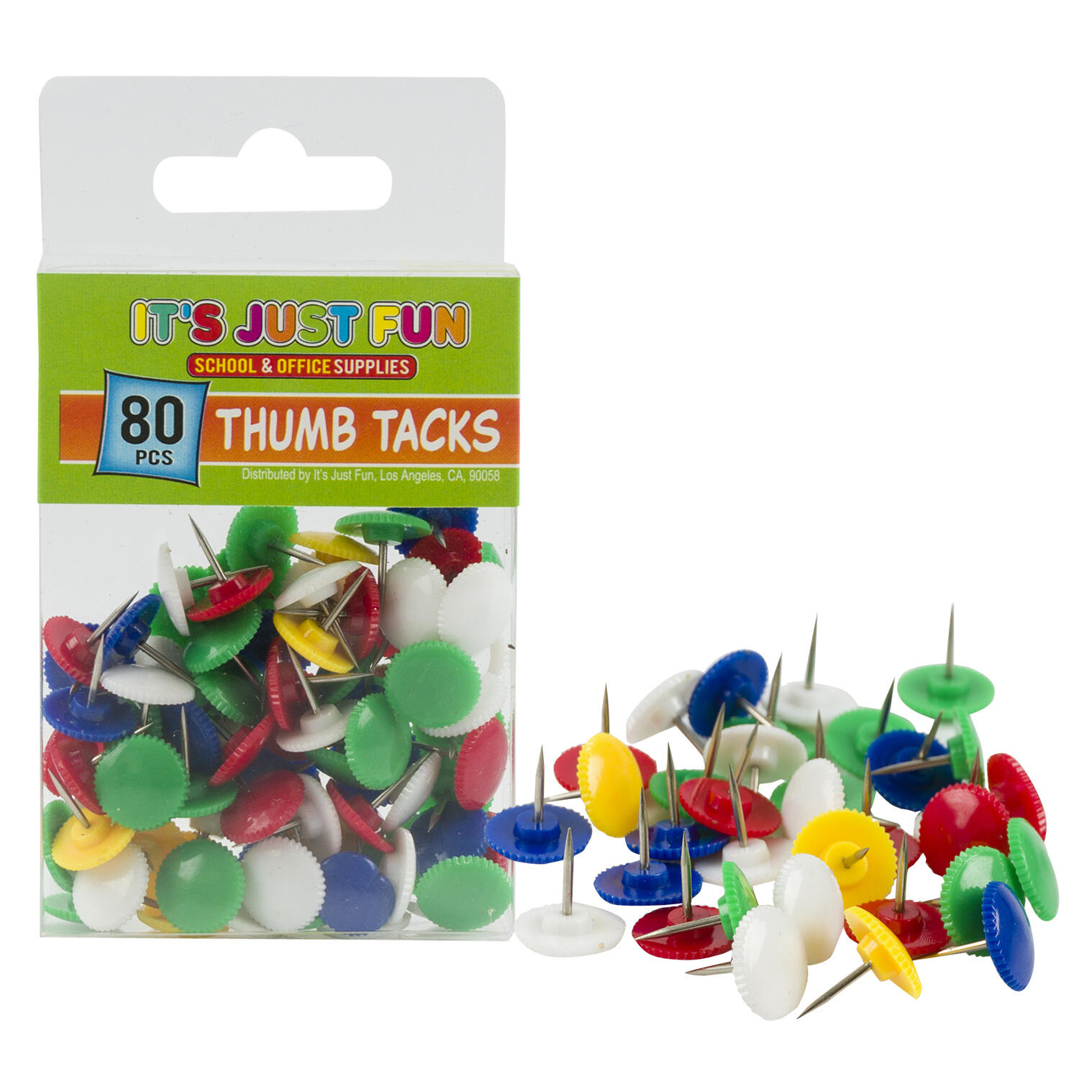 80pc Round Colorful Push Pin