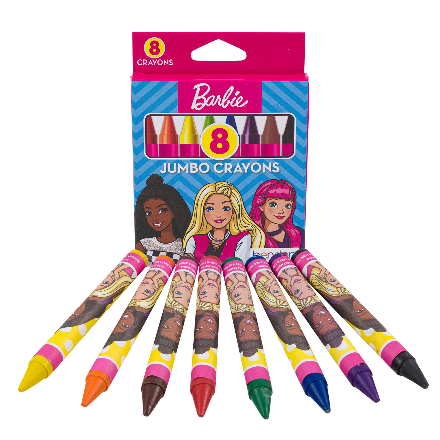 Wholesale Barbie 8ct Jumbo Crayons MULTICOLOR