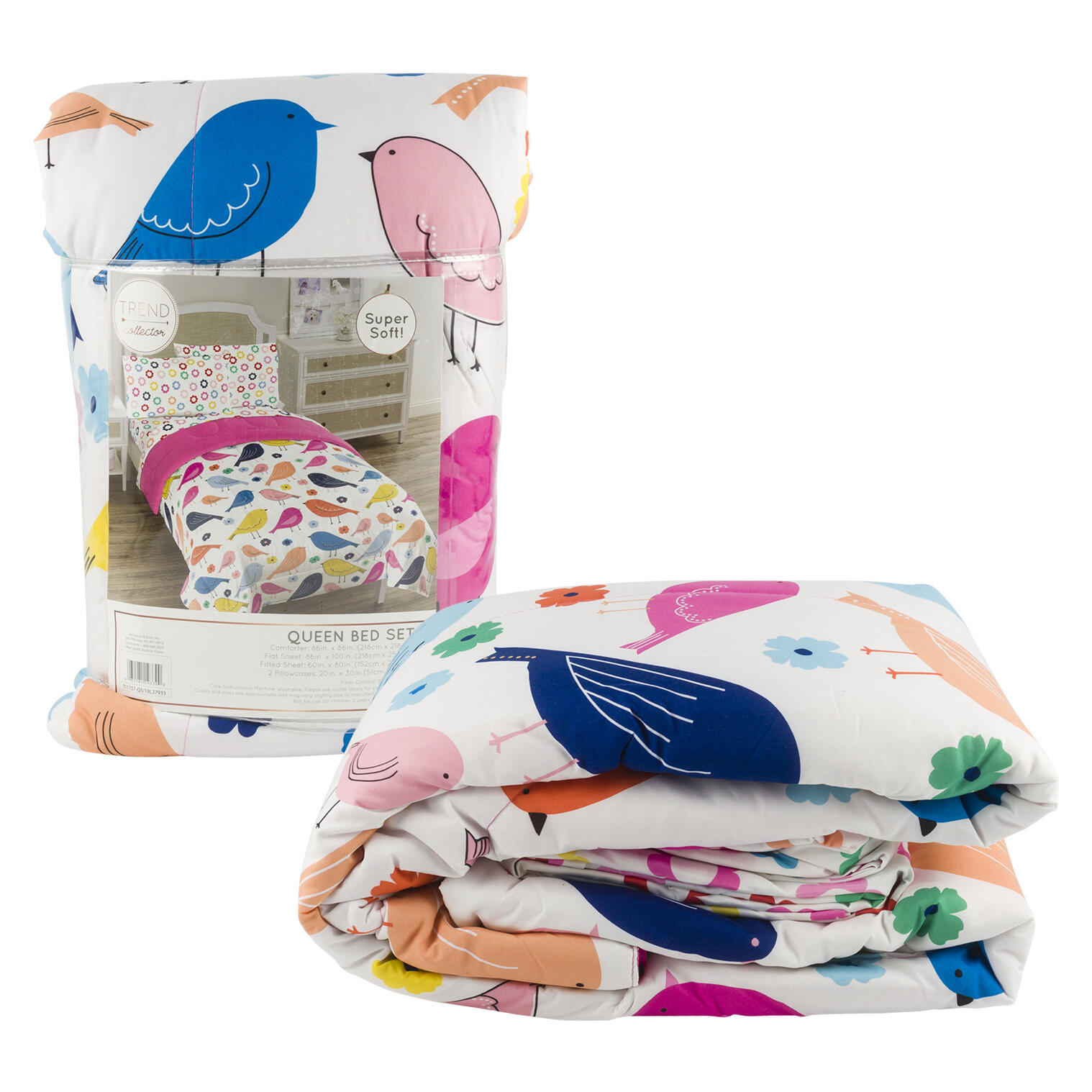 Wholesale Vintage Bird Bed Set Queen MULTICOLOR