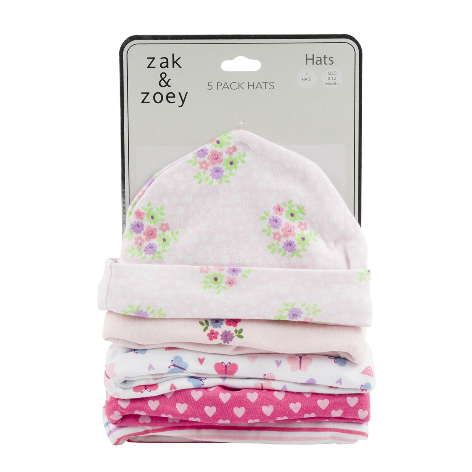 Wholesale 5pk Baby Hats 012M Assorted ASST PRINTS