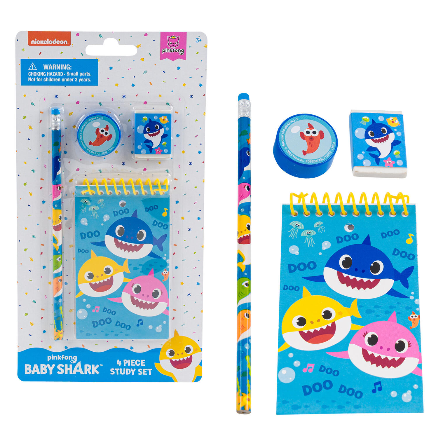 Wholesale Baby Shark 4pc Study Kit MULTI