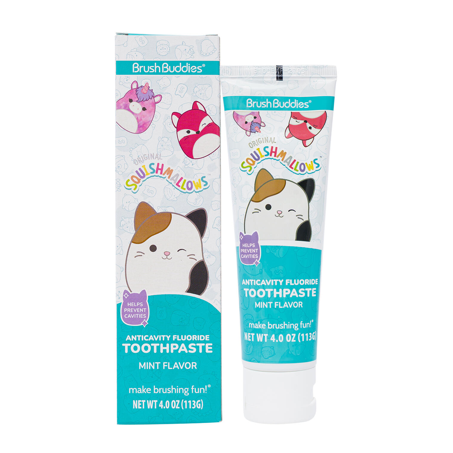 Squishmallows Anticavity Fluoride Toothpaste, 4oz/113g, Mint Flavor