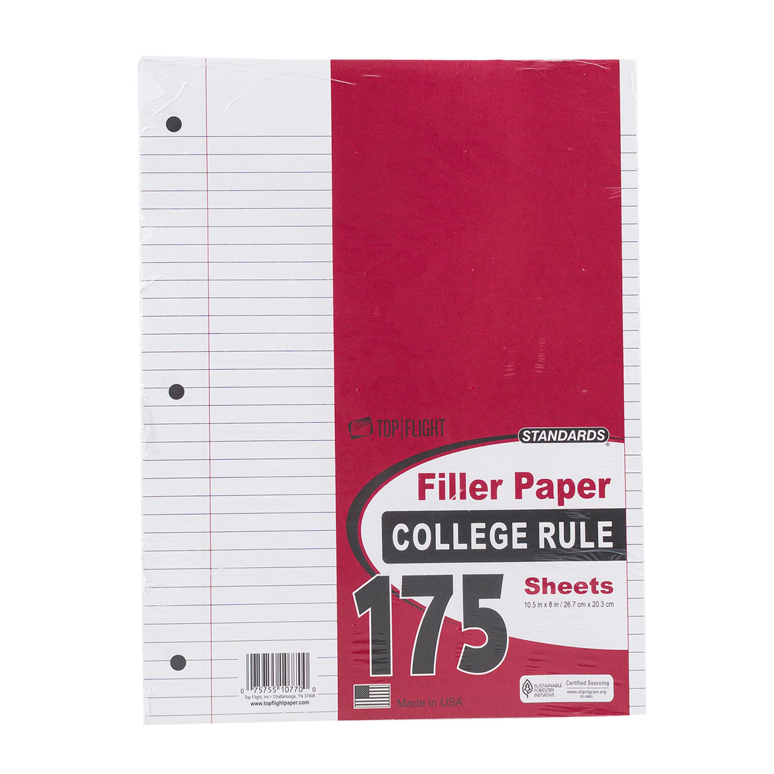 Top Flight College Rule 175 Sheets Filler Paper