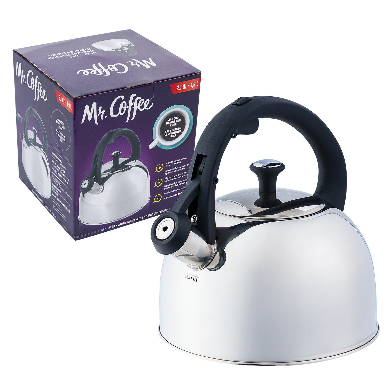 Wholesale Mr. Coffee Daneswell 2.1 Quart Stainless Steel Whistling