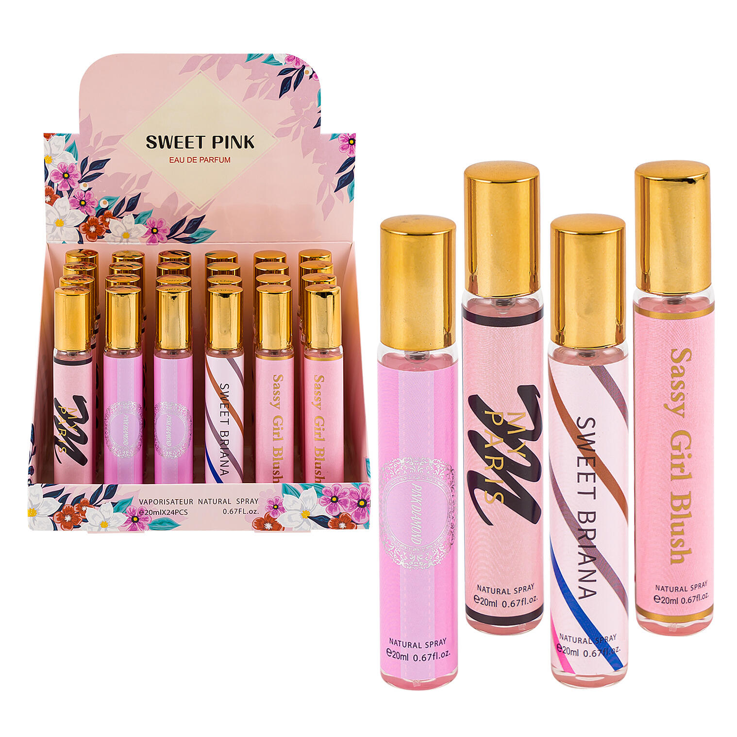 Royal Fragrance Sweet Pink Womens Eau de Parfum Natural Spray, 0.67oz, Assorted Scents