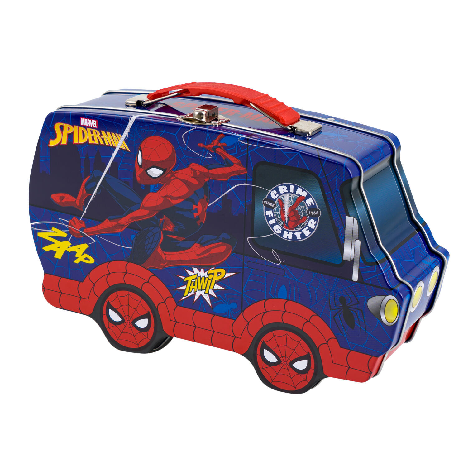 Marvel Spider-Man Lunchbox, 9.25", Metal Lunchbox - Van Shaped Design