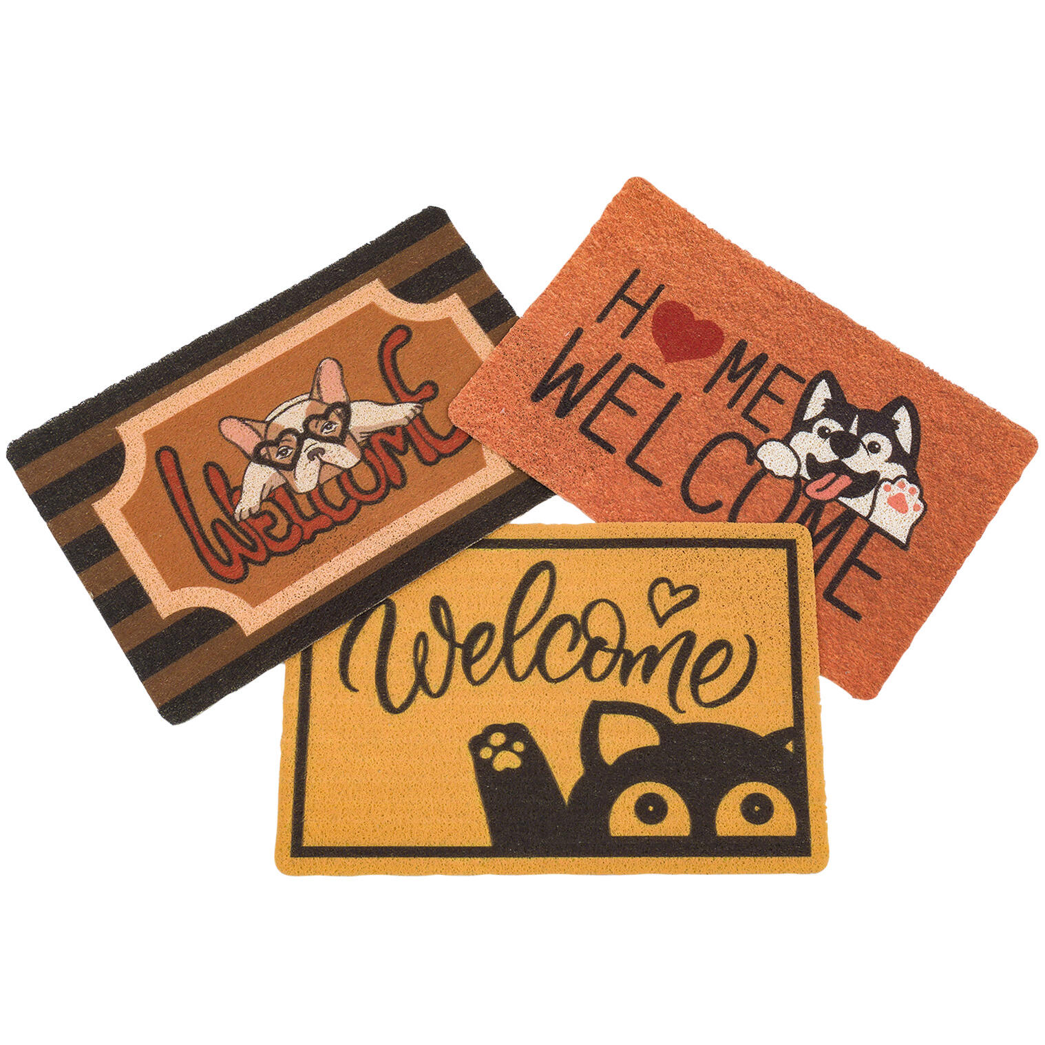 Simply Home Durable Pet-Themed Welcome Mats, Assorted