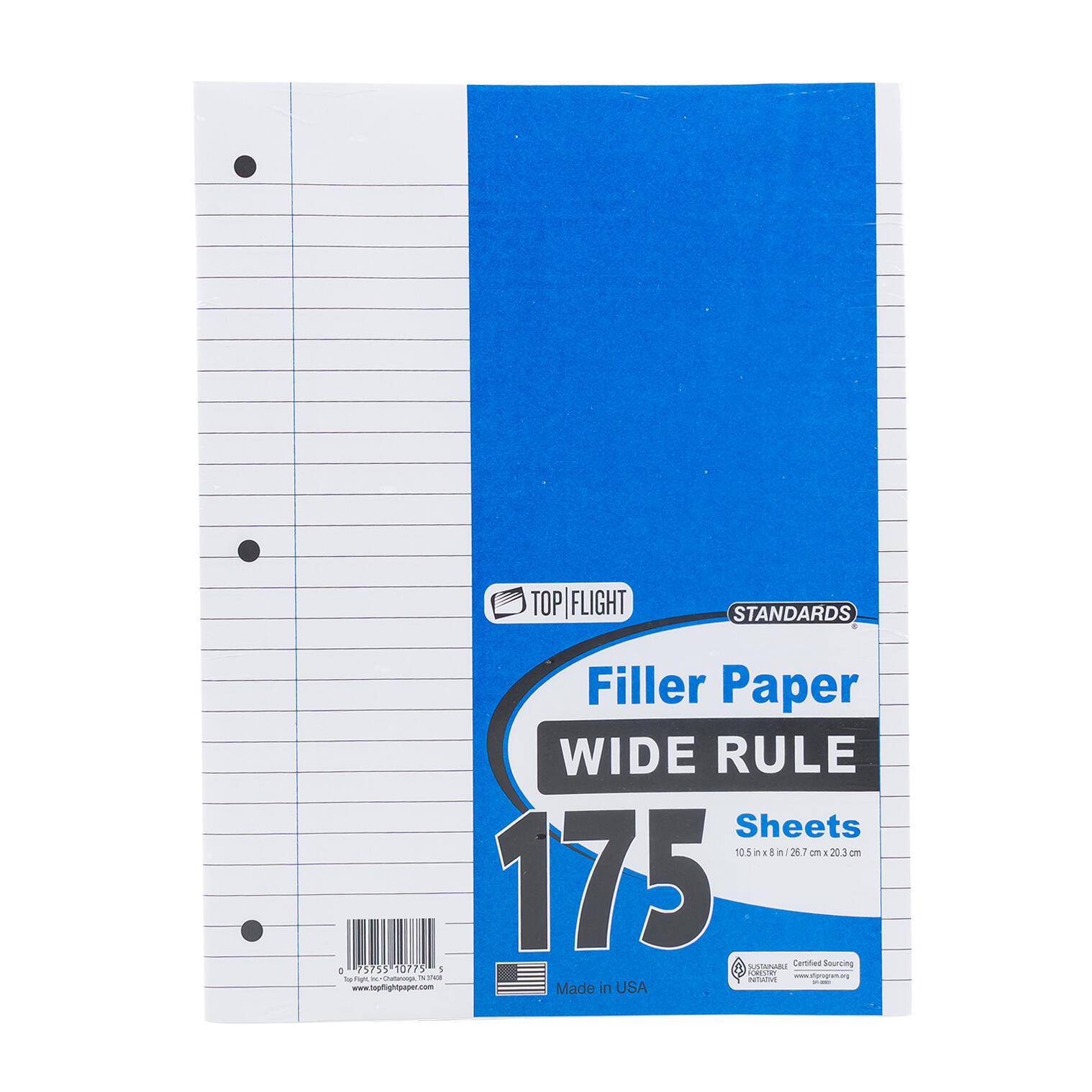 Top Flight Wide Rule 175 Sheets Filler Paper