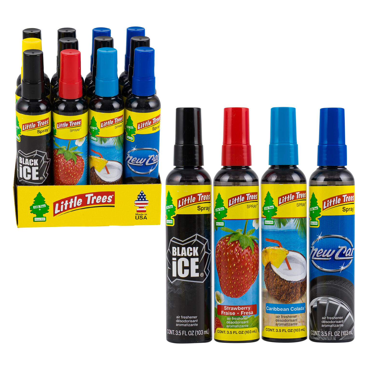 Little Trees Air Freshener Spray - 3.5oz/103ml Per Bottle - 4 Assorted Scents