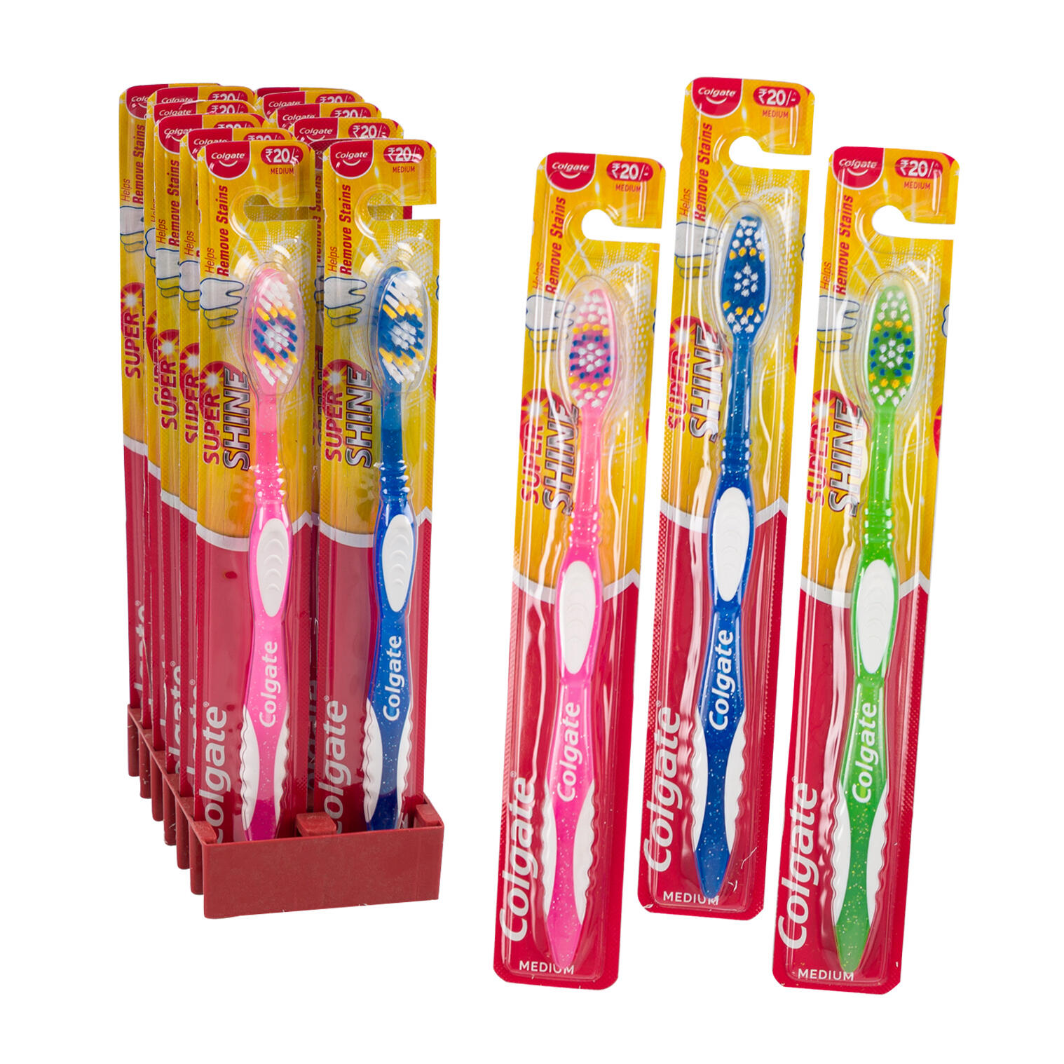 Wholesale Colgate Super Shine Toothbrush Assorted Colors