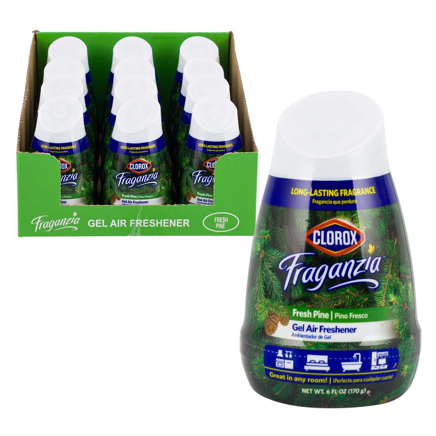 Wholesale Clorox Fraganzia Gel Air Freshener - 6oz - Fresh Pine