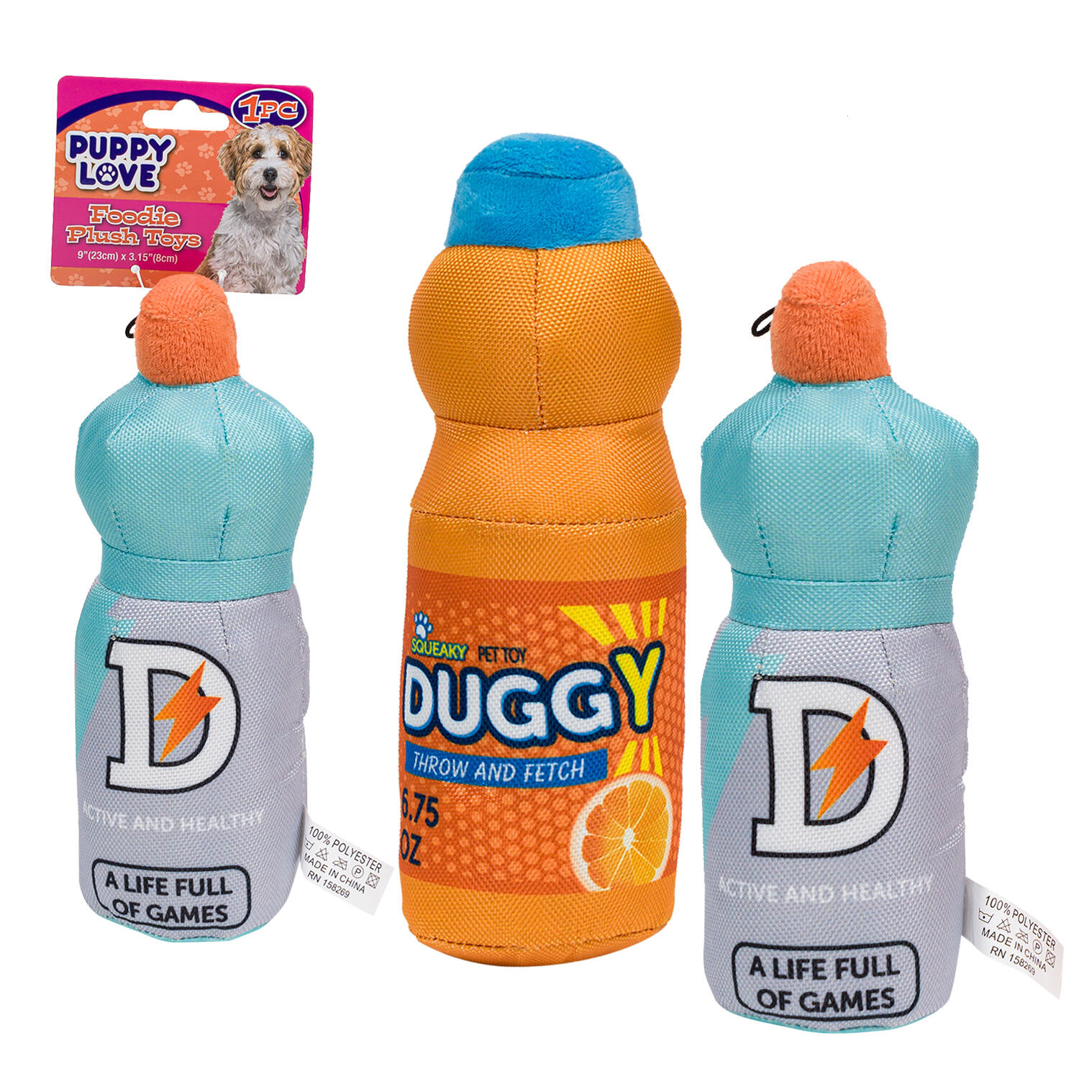 Duggy/ Active and Healthy Pet Toy- 9"- 2 Assortments