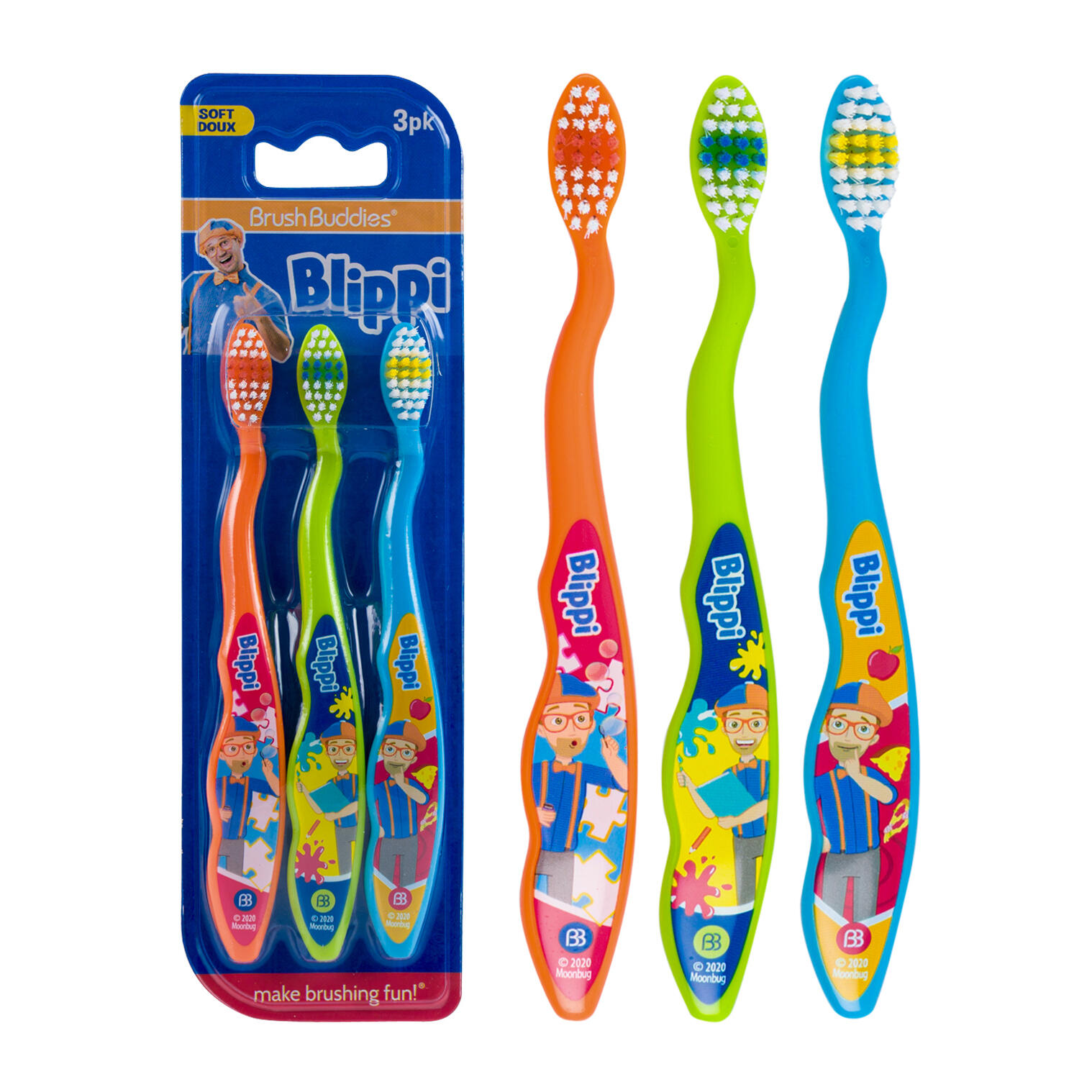 Wholesale 3pk Blippi Brush Buddies Toothbrush