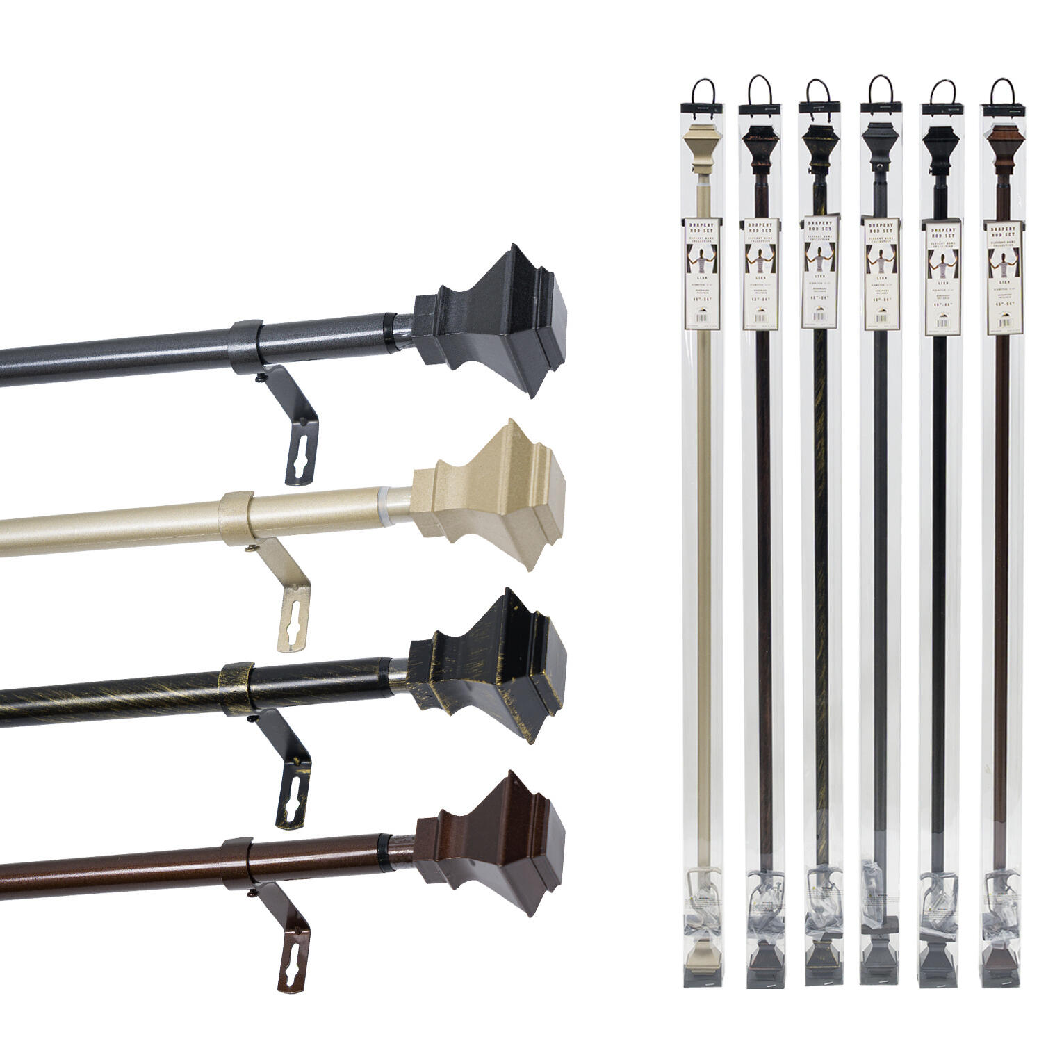 Elegant Home Collection Drapery Rod Set 48" X84"