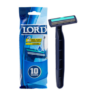 wholesale Disposable Twin Blade Razors with Aloe Vera, 10 Pack, Fixed Head, Black