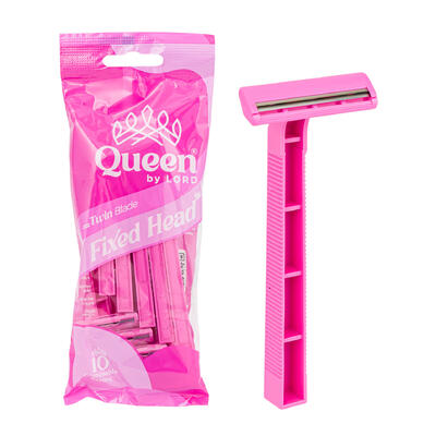 wholesale Disposable Twin Blade Razors, 10 Pack, Fixed Head, Pink