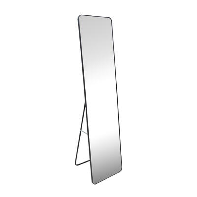 wholesale Full-Length Floor Mirror with Black Frame and Stand, 14.2 x 57.5", Free-Standing