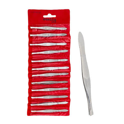 wholesale Stella U.S.A Stainless Steel Tweezers, 12-Piece Set with Storage Pouch