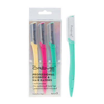 wholesale The Crème Shop Professional Eyebrow & Hair Razors, Set of 3, Multi-purpose