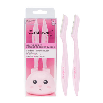 wholesale The Crème Shop Gentle Bunny Perfect Touch Up Razors with Safety Holder, 2-Pack, Pink