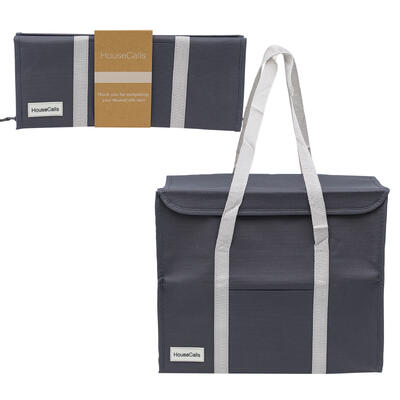 wholesale HouseCalls Cooler Tote, Foldable, Dark Gray with Light Gray Straps