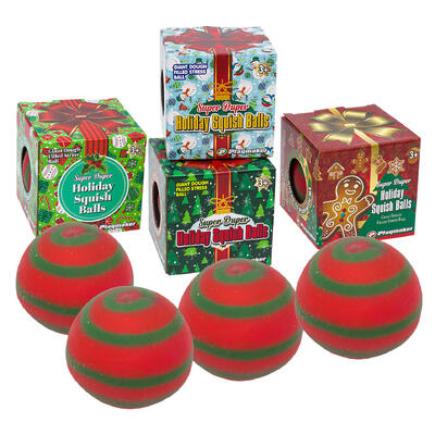 wholesale Playmaker Super Duper Holiday Squish Balls, Giant Dough Filled Stress Ball, Assorted Colors