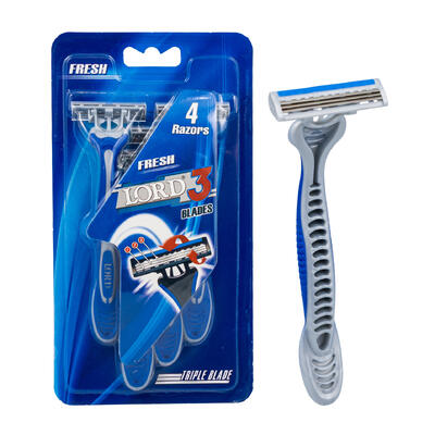 Wholesale Lord Fresh Disposable Triple Blade Razors, 4-Pack | | SKU: 14963