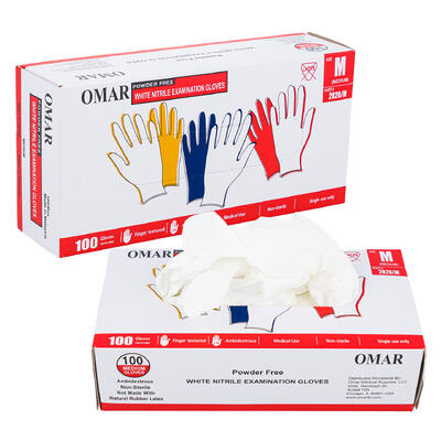 wholesale White Nitrile Examination Gloves, Medium, 100 Count